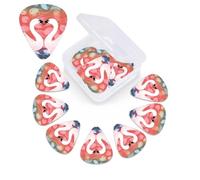 Love swan and heart shape Guitar Picks 12 Pack Personalized Plectrums with Organizer Storage Box, Colorful Celluloid Guitar Plectrum Includes Thin, Medium, Heavy Picks for Acoustic Guitar Bass Picks