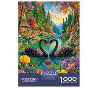 Love Swan Jigsaw Puzzles for Adults Kids. Impossible 1000 Pieces Puzzle Challenge Toy Games Gifts 38x26cm/1000pcs