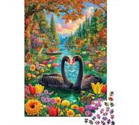 Love Swan Puzzle 1000 Piece, Impossible Jigsaw Puzzles for Adults, Puzzle Family Activity Puzzles 38x26cm/1000pcs