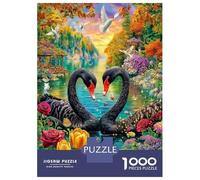 Love Swan Puzzle 1000 Piece, Jigsaw Puzzle Challenge Eco-friendly Paper Puzzle for Adults & for Age 14 And Up 52x38cm/1000pcs