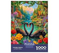 Love Swan Puzzle 1000 Piece, Jigsaw Puzzle Challenge Eco-friendly Paper Puzzle for Adults & for Age 14 And Up 52x38cm/1000pcs
