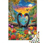 Love Swan Puzzle 1000 Piece, Jigsaw Puzzle Challenge Eco-friendly Paper Puzzle for Adults & for Age 14 And Up 70x50cm/1000pcs