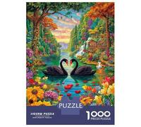 Love Swan Puzzle 1000 Piece, Jigsaw Puzzle Challenge Eco-friendly Paper Puzzle for Adults & for Age 14 And Up 38x26cm/1000pcs