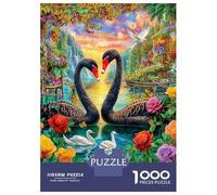 Love Swan Puzzles 1000 Piece. Impossible Puzzles Challenge Toy for Adults& Kids Age 14 Years Up 52x38cm/1000pcs