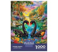 Love Swan Puzzles 1000 Piece. Impossible Puzzles Challenge Toy for Adults& Kids Age 14 Years Up 52x38cm/1000pcs