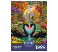 Love Swan Puzzles 1000 Piece. Impossible Puzzles Challenge Toy for Adults& Kids Age 14 Years Up 52x38cm/1000pcs