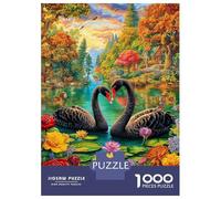 Love Swan Puzzles 1000 Piece. Impossible Puzzles Challenge Toy for Adults& Kids Age 14 Years Up 70x50cm/1000pcs