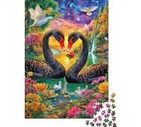 Love Swan Puzzles 1000 Piece. Impossible Puzzles Challenge Toy for Adults& Kids Age 14 Years Up 70x50cm/1000pcs