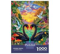 Love Swan Puzzles 1000 Piece. Puzzle Impossible, Puzzle Family Activity Puzzles Game 52x38cm/1000pcs