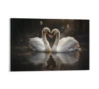 Love Swan Wall Art Prints Animal Landscape Romantic Love Pictures on Canvas Poster Wall Decor for Bedroom Home Decorations