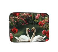 Love Swans Pattern Laptop Sleeve 17 Inch Shockproof Protective Notebook Case Travel Laptop Bag for Men Women
