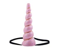 Love Sweety Delicate Dew Shiny Unicorn Horn Elastic Headband Cosplay Costume Easter Headpiece (A Shiny Pink), Pink