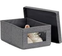 LOVE !T STORE !T 672623 Shoe Box with Viewing Window, Polyester, Grey, 23 x 34 x 15 cm