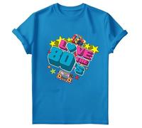 Love The 80s Retro T-Shirt | Unisex Graphic Tee Featuring 3D 80 & Nostalgic Elements | Perfect for Men Women Teens & Kids | Comfortable Durable Vintage Style Sapphire 5-6 Years