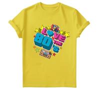 Love The 80s Retro T-Shirt | Unisex Graphic Tee Featuring 3D 80 & Nostalgic Elements | Perfect for Men Women Teens & Kids | Comfortable Durable Vintage Style Daisy 5-6 Years