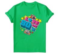 Love The 80s Retro T-Shirt | Unisex Graphic Tee Featuring 3D 80 & Nostalgic Elements | Perfect for Men Women Teens & Kids | Comfortable Durable Vintage Style Irish Green XL