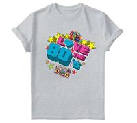 Love The 80s Retro T-Shirt | Unisex Graphic Tee Featuring 3D 80 & Nostalgic Elements | Perfect for Men Women Teens & Kids | Comfortable Durable Vintage Style Sports Grey S