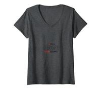 Love The Game: Sports Passion Multi-Sport V-Neck T-Shirt, Women, Dark Heather Grey, XXL