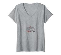 Love The Game: Sports Passion Multi-Sport V-Neck T-Shirt, Women, Heather Grey, XXL