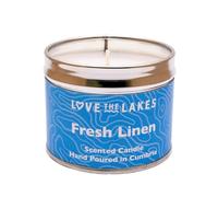 Love the Lakes Hand-Poured Candle Tin Collection - Multiple Scents and Sizes (Medium, Fresh Linen)