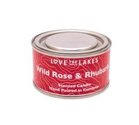 Love the Lakes Hand-Poured Candle Tin Collection - Multiple Scents and Sizes (Small, Wild Rose & Rhubarb)