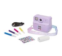 Love The Look Colour Instant Print Camera Purple - Snap & Doodle Set - Prints 40 Photos On The Go, Record Videos, Play Music - Includes Strap, Customisation Pens & Stickers - Instant Camera Kids