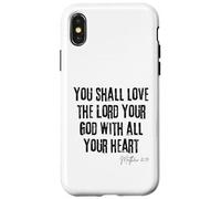 Love the Lord Your God Matthew 22:37 Bible Heart Faith Case for iPhone X/XS