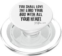 Love the Lord Your God Matthew 22:37 Bible Heart Faith PopSockets PopGrip for MagSafe