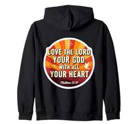 Love The Lord Your God With All Your Heart Christian Verse Zip Hoodie