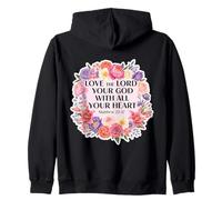 Love The Lord Your God With All Your Heart Christian Woman Zip Hoodie