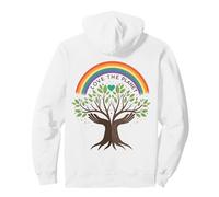 Love The Planet Tree of Peace Rainbow Earth Day Eco Nature Pullover Hoodie