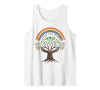 Love The Planet Tree of Peace Rainbow Earth Day Eco Nature Tank Top