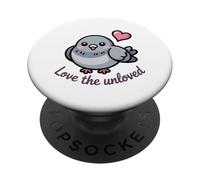 Love the Unloved Cute Chubby Cartoon Pigeon Kawaii Design PopSockets Adhesive PopGrip