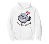 Love the Unloved Cute Chubby Cartoon Pigeon Kawaii Design Pullover Hoodie