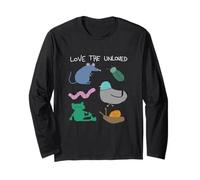 Love The Unloved Funny Animal Rat and Frog Pigeon Meme Women Long Sleeve T-Shirt