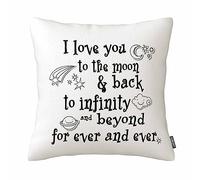 Love Theme Quote I Love You To The Moon And Back Star Moon Earth Spacecraft Pillow Cases Cover 18X18 Inches Pillowcase