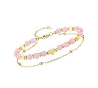 Love Theme Two Layer Stone Sphere Bangle Natural Preciousstone Heart Charm Modifiable Jewelry Present for Women Two Rank Stone Sphere Jewelry