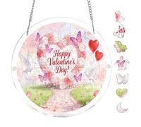 Love Themed Dove Butterfly Rose Heart Round Acrylic Puzzle 7.8x7.8inch Hanging Wall Decor Romantic Home Decoration Mindful Hobby Indoor Leisure Activity Adult Puzzle Tabletop Decorative Art