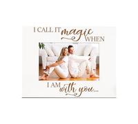 Love Themed I Call It Magic Engraved White Wooden Photo Frame Gift