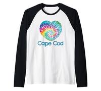 Love Tie Dye Heart Cape Cod Batik Massachusetts Beach Raglan Baseball Tee