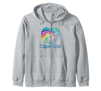 Love Tie Dye Heart Cape Cod Batik Massachusetts Beach Zip Hoodie