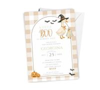 Love To Cherish 10 x Personalised Silly Goose Halloween Baby Shower Invites - Little Boo Is Almost Due Theme Shower - with Envelopes, Cute Baby Girl or Boy Theme A6 Unisex