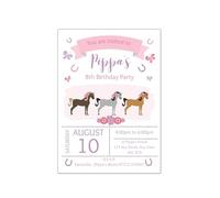 Love To Cherish Personalised Horse Riding Party Birthday Invitations with envelopes, Pony Party Invites - Personalised birthday invitations for girls (20 Invites & Envelopes)