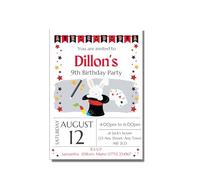 Love To Cherish Personalised Magic Show Birthday Invitations with envelopes, Magic Party Invites, Magician Party - Personalised birthday invitations for boys (30 Invites & Envelopes)