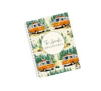 Love To Cherish UK & Ireland Travel Journal - Personalised Retro Campervan Theme Cover - Campervan Travel Log, Camping and Caravan Site Info, Holiday Planner, Motorhome Diary