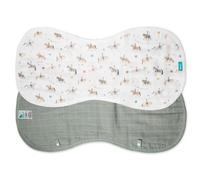 Love To Dream Baby Burp Cloths, 2-Pack Organic Cotton Muslin, Highly Absorbent & Extra Soft, White Year of the Horse