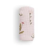 Love To Dream Muslin Baby Washcloth 3 Pack, 100% Organic Cotton, Highly Absorbent & Quick Drying Multi-Layer Infant Face Cloths, Eco-Friendly, Mini Light Pink Posy, 10" x 10