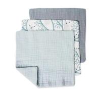 Love To Dream Muslin Baby Washcloth 3 Pack, 100% Organic Cotton, Highly Absorbent & Quick Drying Multi-Layer Infant Face Cloths, Eco-Friendly, White Year of the Horse, 10" x 10