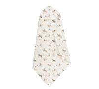 Love To Dream Muslin Hooded Baby Towel, Soft & Absorbent Multi-Layer Organic Cotton Fabric, Eco-Friendly, Essential Bath Gear for Newborns to 6 Months, Year of the Horse, 31.5" x 31.5"