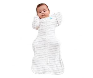 Love To Dream Swaddle 2 in 1 Transition Bag, L, White Dreamer, 1.0 TOG | Unzip And Remove The Wings To Turn It Into A Sleep Bag, Arms In or Out, For 20-24°C Room, Machine Washable Cotton, Double Zip